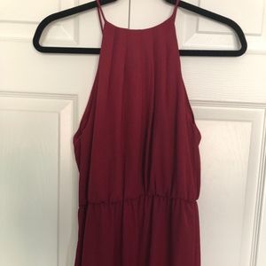 Burgundy Maxi Halter Dress